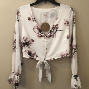 Floral print blouse top size XS cottage core lightweight fairy-core Y2K coquette